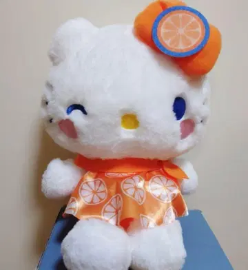 산리오 캐릭터즈 후르츠 펀치 패턴 앉아있는 인형 BIG 봉제 인형