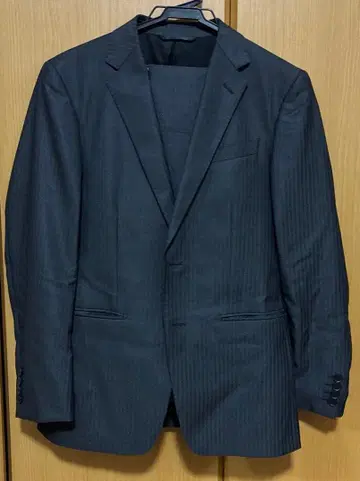 아오키 MAJI 그레이 스트라이프 셋업 상하의 수트 성인식 Y4