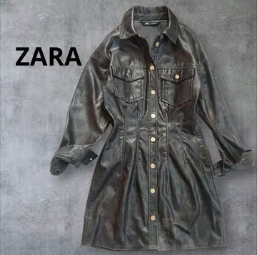 택 포함 새상품 ZARA 빈티지 가죽 원피스 M