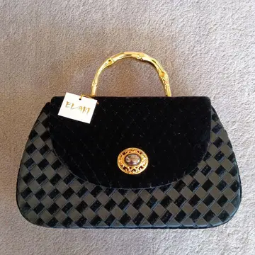 블랙 벨벳 핸드백