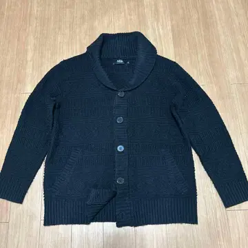 AZUL by moussy 블랙 숄카라 니트 가디건