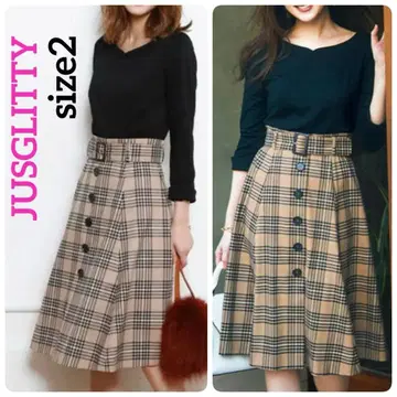 [컨디션 최상] 저스길리티 체크 플레어 도킹 원피스