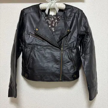 Ray BEAMS 가죽 라이더 자켓 블랙