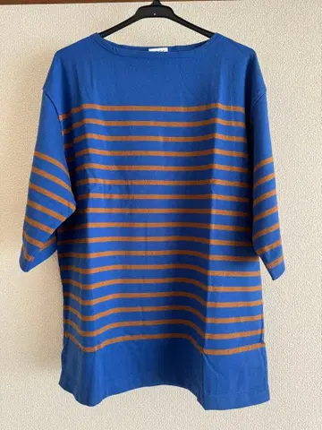 새상품 G.F.G.S. 오가닉 코튼 보더 5부 소매 풀오버