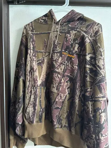 카모 패턴 후드 부착 후드티 S 사이즈