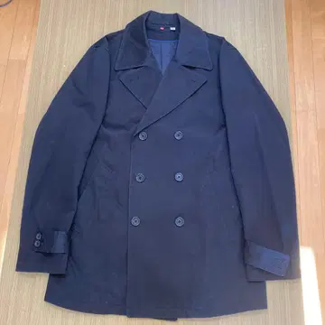 Uniqlo 블랙 더블 브레스트 코트