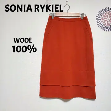소니아 리키엘 SONIA RYKIEL 울 100% 미디 기장 스커트