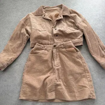 베이지 코듀로이 셋업 M 사이즈