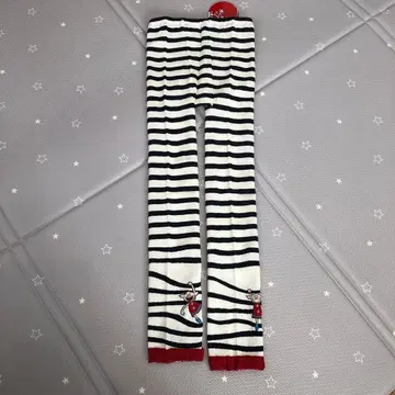 스트라이프 패턴 돼지 캐릭터 자수 레깅스 오레보레브라