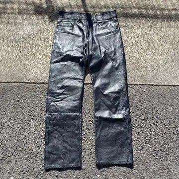 AVIREX USA 새상품급 천연 가죽 와이드 가죽 팬츠