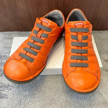 단종 레어 컬러 캠퍼 비트 가죽 스니커즈 오렌지 41