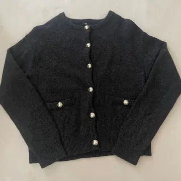 PLST 차콜 그레이 니트 가디건