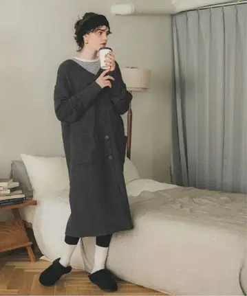 coca 코카 야크풍 니트 맥시 길이 가디건