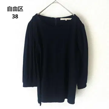 자유구 페미닌 소매 풀오버 블라우스 티셔츠 네이비 38