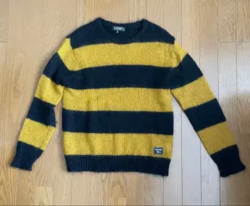 CAPTAINS HELM 니트 스웨터 보더 모헤어 겨자색 M 사이즈