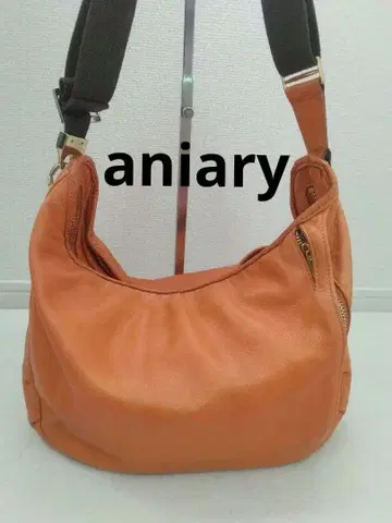 고품질 아니아리 aniary 가죽 숄더백 오렌지