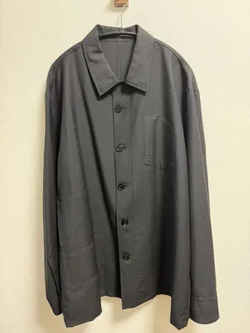 새상품급 JIL SANDER 울 셔츠 오버 셔츠 블랙 46