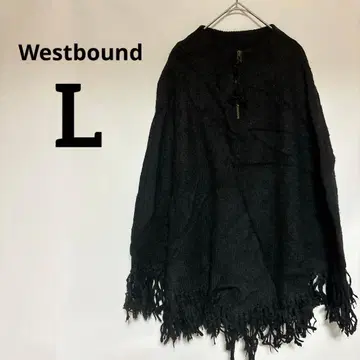 1점만 Westbound [ L ] 블랙 판초 겨울 프린지