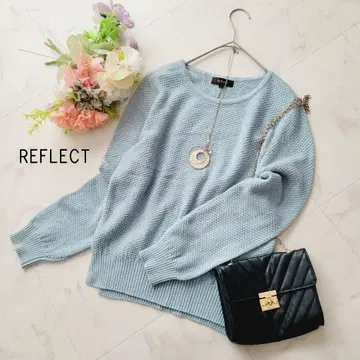 새상품급*리플렉트 블루 계열 라메 니트 풀오버