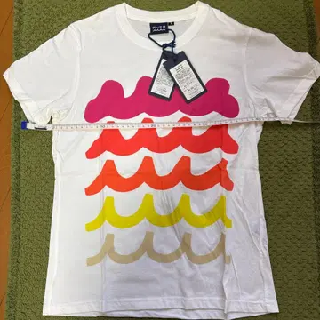 컬러풀 파도 무늬 T셔츠 M 사이즈