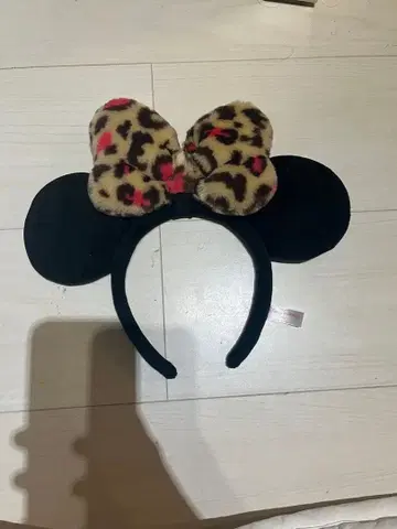 미니 마우스 귀 머리띠 레오파드 무늬
