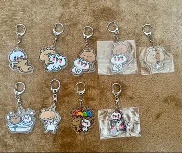 너무 사랑해서 너무 좋아하는 (냥코와 곰) 아크릴 키링 9개 세트