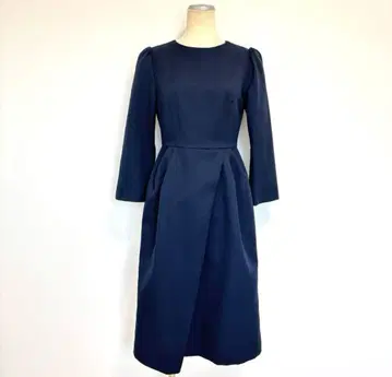 셀포드 턱타이트 원피스 칠부 소매 포멀 코쿤 네이비 졸업식