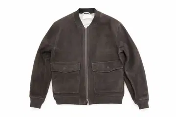 niuhans 다크 브라운 레더 봄버 자켓