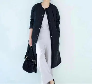 빅 사이즈! 자유구/44/퀼트 충전솜 코트 /블랙/최근