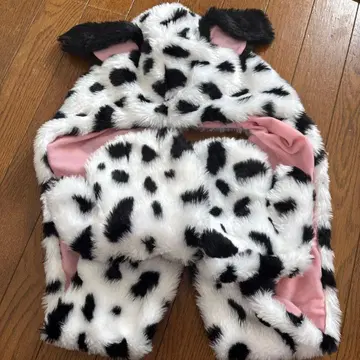 달마시안 패턴 후드 부착 캐릭터 굿즈