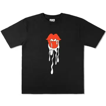 RADWIMPS 붉은 입술 디자인 T셔츠 블랙