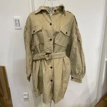 (새상품) EVRIS 베이지 코듀로이 셔츠 드레스 긴팔