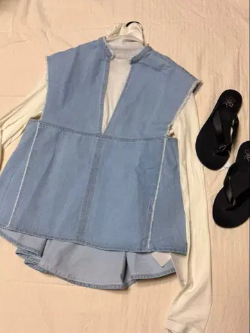 정가 29000엔 STUMBLY 스탠블리 데님 블라우스 튜닉