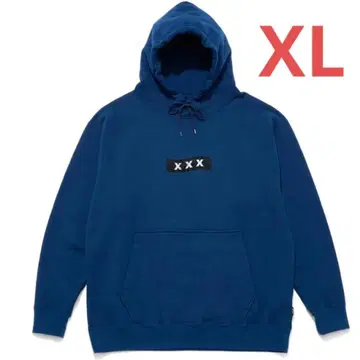 새상품 GOD SELECTION XXX 후드티 XL 네이비 BOX 로고