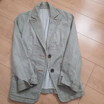 그레이 데님 블레이저 2 버튼