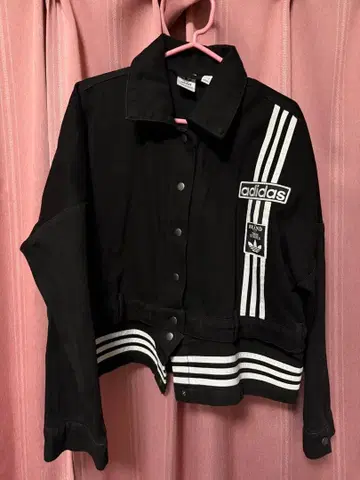 adidas 블랙 데님 자켓 L