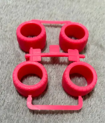 미니 사륜구동 소경 배럴 타이어 형광 핑크