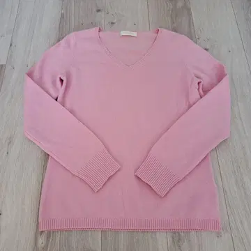 UNIQLO 캐시미어 100% V넥 스웨터 핑크