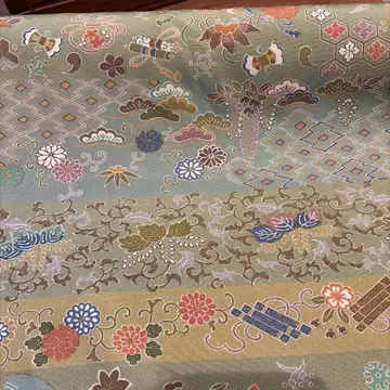 그린 계열 코몬 기모노 보물 모음 옷감