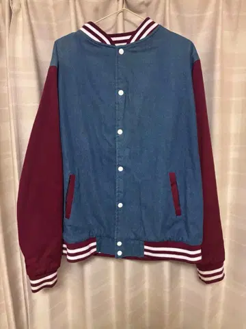 오카야마 쿠라시키 데님 스트릿 데님 바시티 자켓 L 사이즈