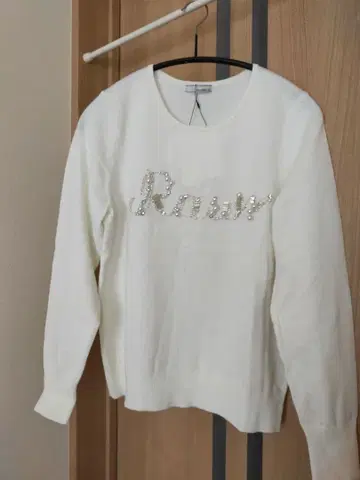 야마다야 FENNEL 화이트 니트 긴팔 비즈 장식 미사용 새상품