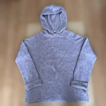 DAMA 후드 부착 보라색 니트 스웨터