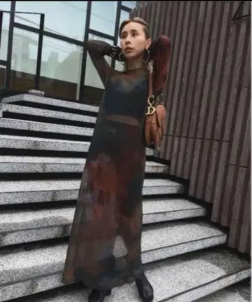 Ameri VINTAGE 시어 원피스