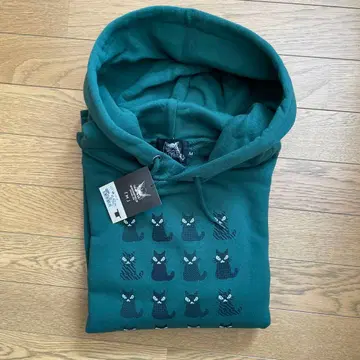 와치필드 칩 프린트 다크 그린 후드티 M