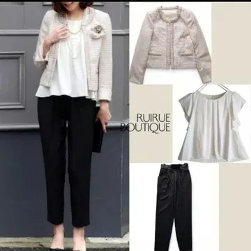 4점 루일 에 부티크 팬츠 수트 LL 엄마 여성 수트 트위드 졸업 입학식