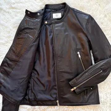 [ 새상품급 ] 소가죽 카우레더 에디피스 싱글 라이더 자켓 광택 블랙