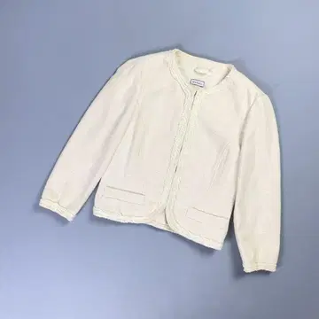 MAX&Co. 노카라 트위드 자켓 아이보리 사이즈 44*LD892