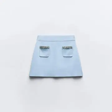 새상품 ZARA 스커트 라이트 블루 미니 스커트 S 사이즈