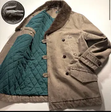 울트라 웜 라코스테 LACOSTE 더블 브레스트 보아 숄카라 P 코트