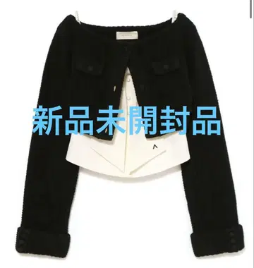 andmary 트위기 트위드 리본 세트 탑